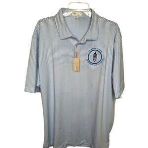 Peter Millar Polo Shirt Mens XXL Blue Striped CB Central Division NWTs
